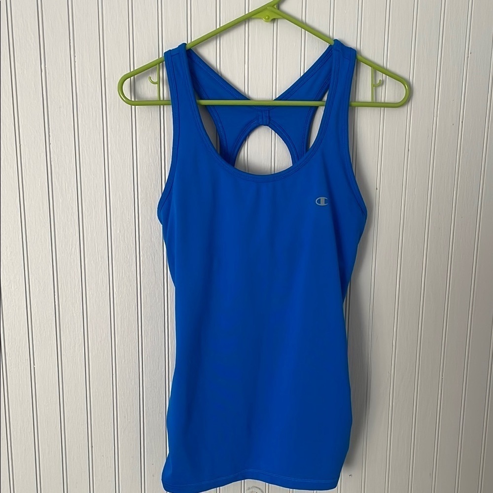 Champion Gear Blue Cut Out Racer Back Activewear Tank Top | Medium